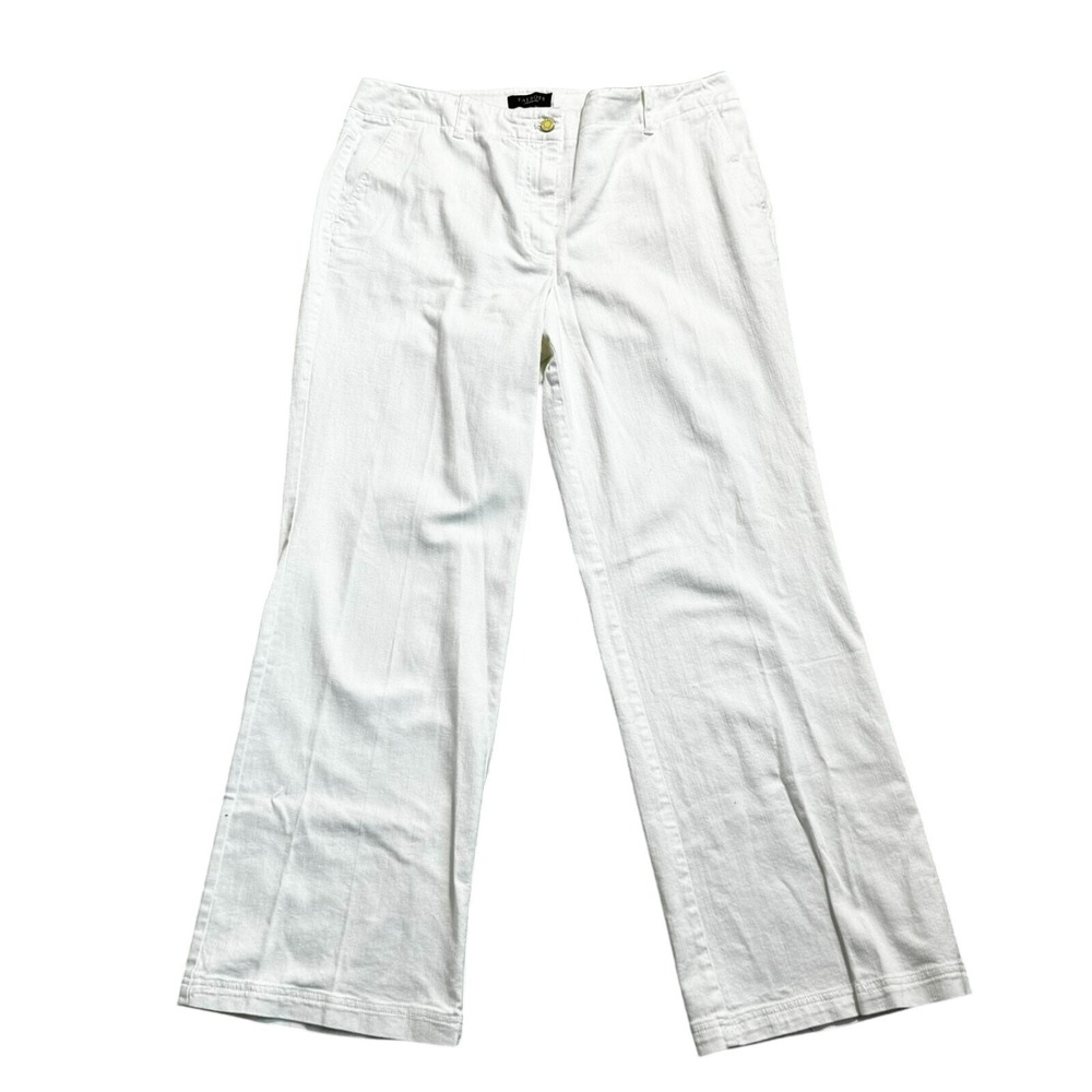 TALBOTS NWT Women's 16 Ivory Cream Curvy Stretch‎ High Rise Flare Trouser Jeans